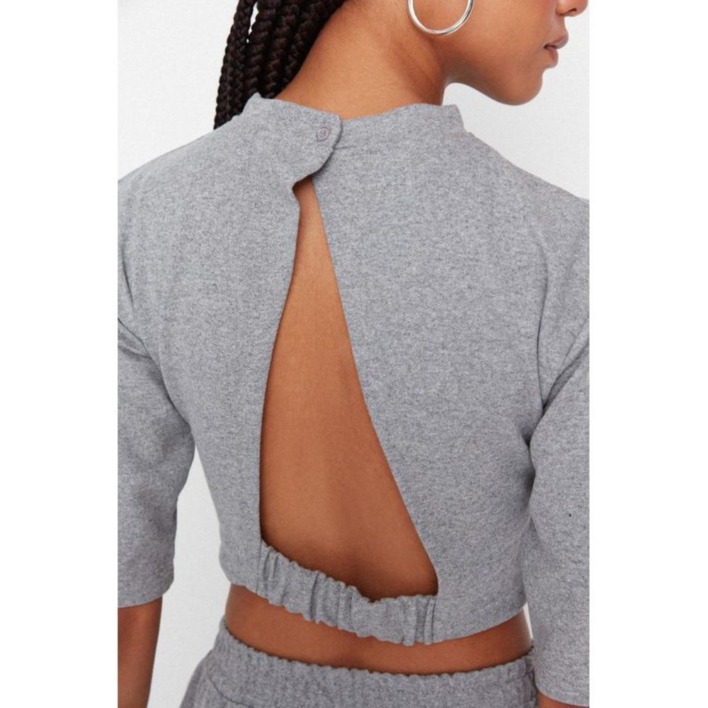 NWT Trendyol Women Plain Middle Knit Two Piece Set - Picture 3 of 8